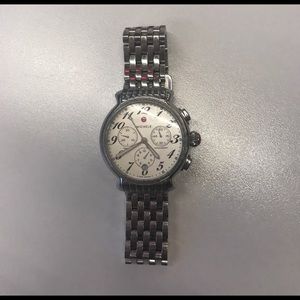 Michele Stainless Steel Diamond Flouette Watch